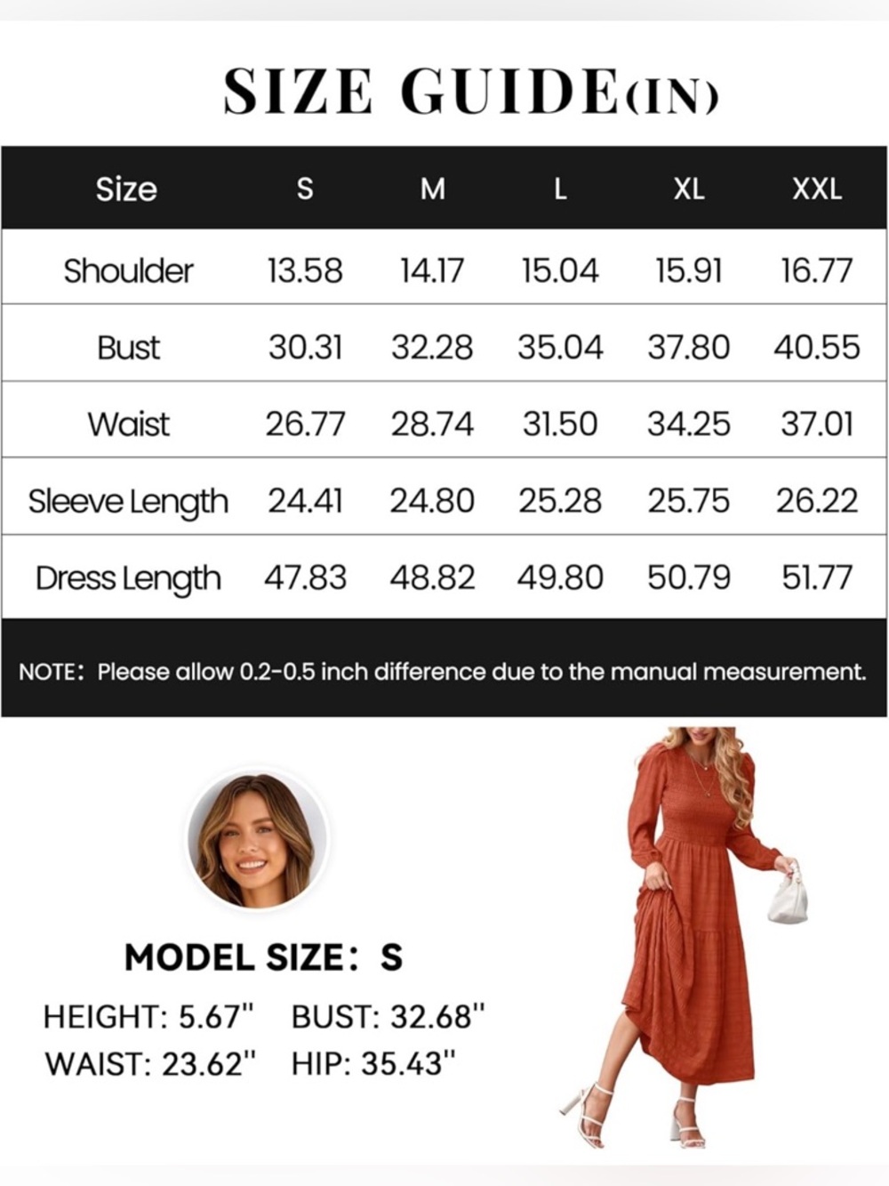 Women’s Boho Maxi Dress Smocked Tiered Puff Sleeve A-Line Fall Party Wedding M - Picture 4 of 16